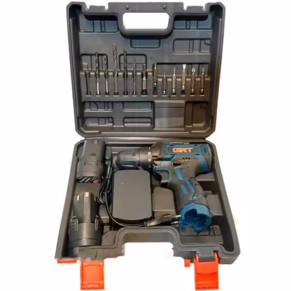 دریل پیچ گوشتی شارژی 12 ولت جی آر تی G2011 دو باتری با کیف