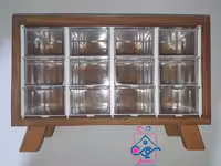 جاادویه 12 کشو چوبی، مناسب برای سازماندهی و نگهداری انواع ادویه در آشپزخانه، با طراحی زیبا و کاربردی.
