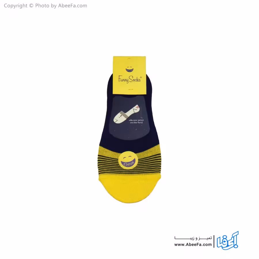 جوراب کالج فانی مدل 7008 سرمه ای-زرد