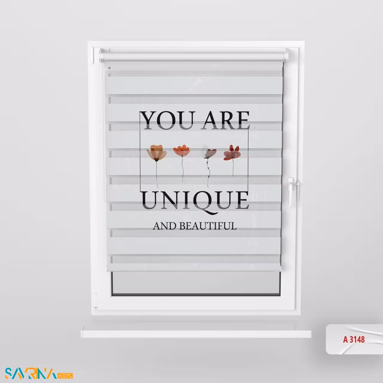 پرده زبرا بچگانه طرح گل منحصر به فرد کد A3148