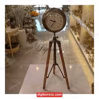 ساعت برنجی برنزی پایه دار کنارسالنی هندی