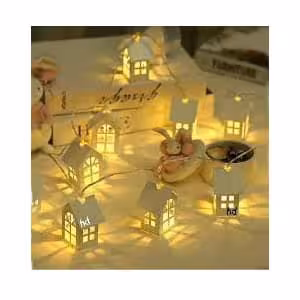 ریسه نور طرح کلبه 2 متری باتری خور