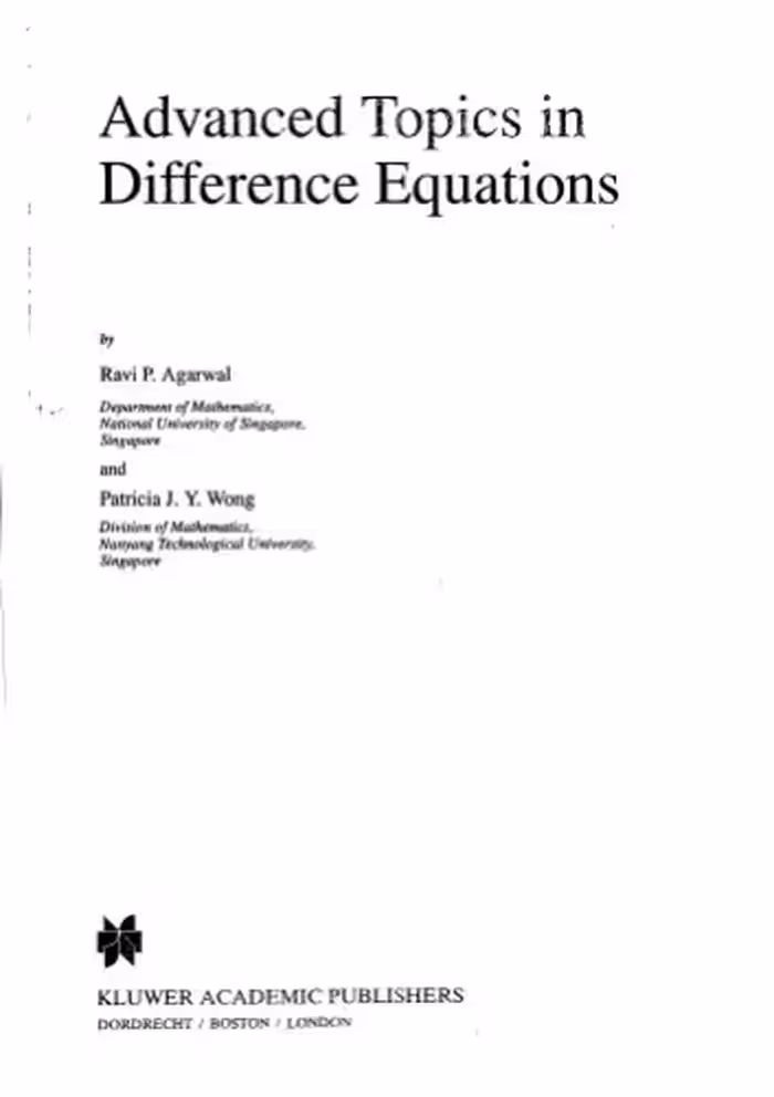 خرید و دانلود نسخه کامل کتاب Advanced Topics in Difference Equations