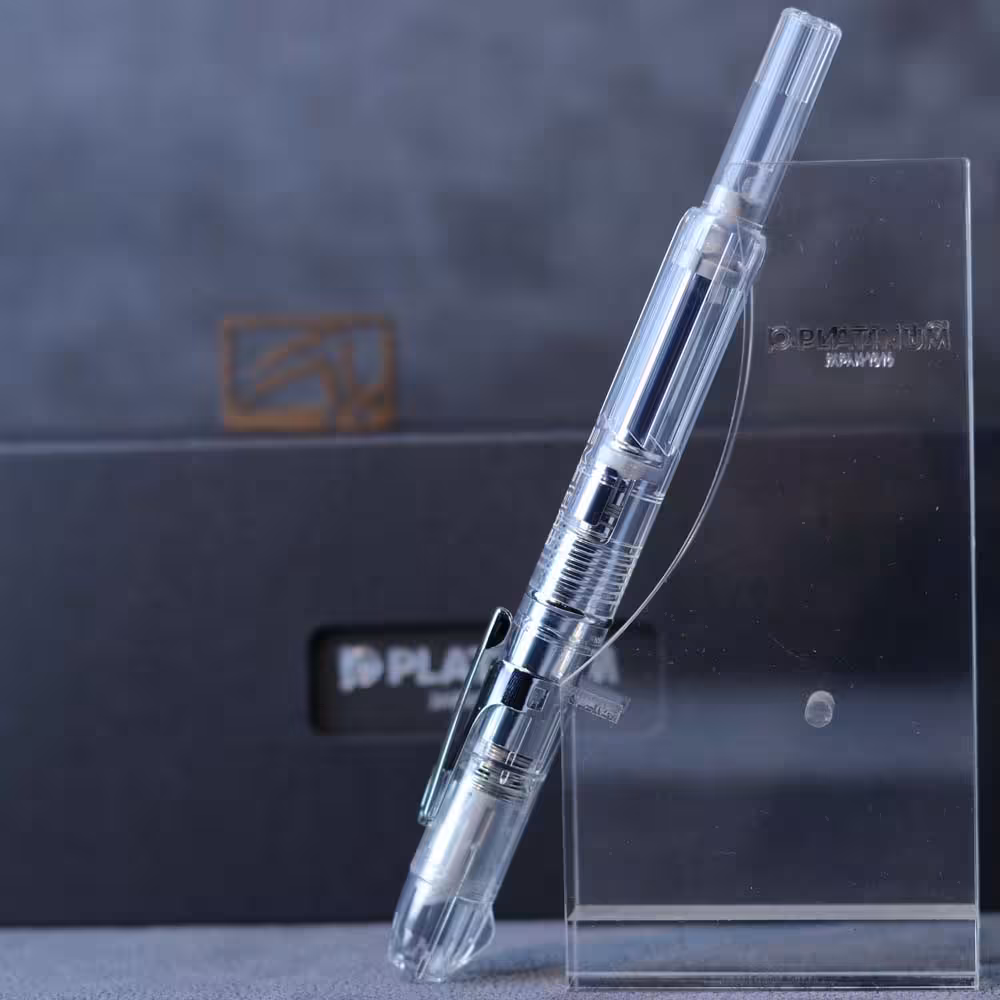 خودنویس فشاری پلاتینیوم مدل کوریداس رنگ کریستال PLATINUM Curidas capless FP crystal