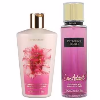 لوسیون ویکتوریا سکرت مدل love Addict حجم 250 میلی لیتر به همراه بادی اسپلش مدل love Addict
