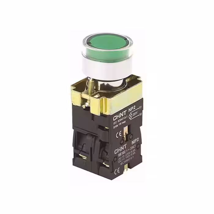 کلید فشاری استارت چراغدار سبز چانت مدل NP2-BW3361
