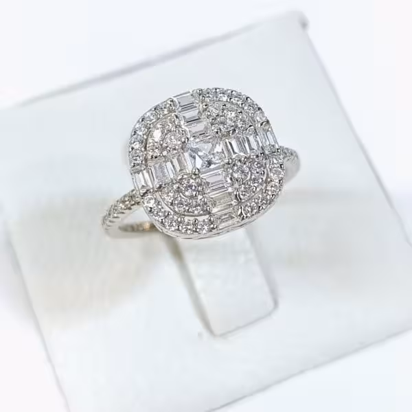 انگشتر امرالدکات زنانه نقره اصل طرح و مدل جواهر مشابه طلا سفید کد 339159