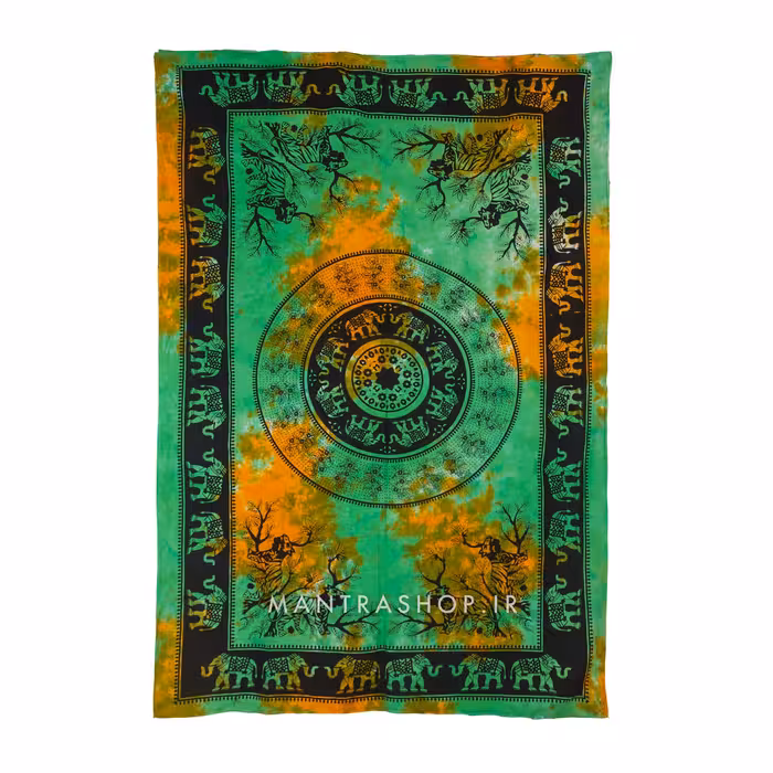 بکدراپ تپستری هندی سبز (رو تختی یک نفره) کد 162