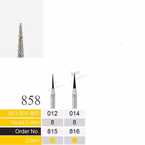 فرز توربین الماسی دسته نقره ای (پالیش کامپوزیت) Tapered Round – 858 BTM - فروشگاه تخصصی دندانپزشکی سپیرا