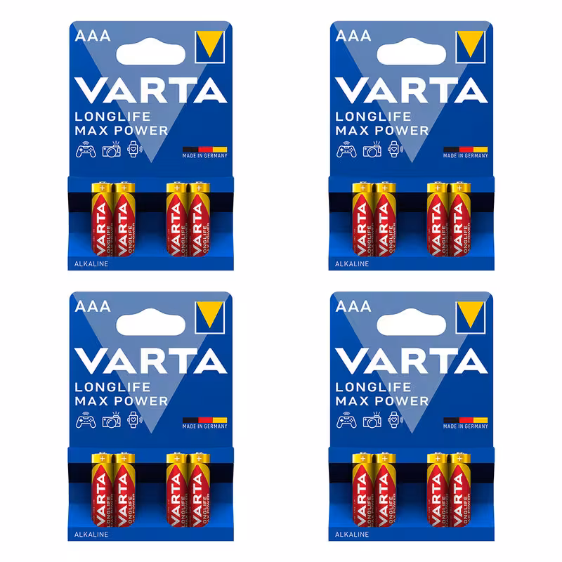 باتری نیم قلمی وارتا مدل max power مجموعه 16 عددی