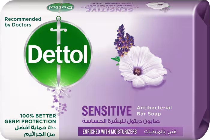 صابون حمام ضد باکتری Dettol با رایحه اسطوخودوس و مشک سفید