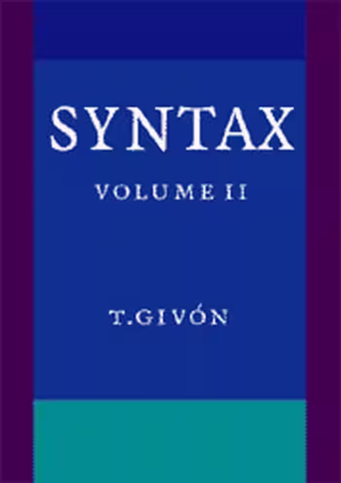 خرید و دانلود نسخه کامل کتاب Syntax: A Functional-typological Introduction: Volume II