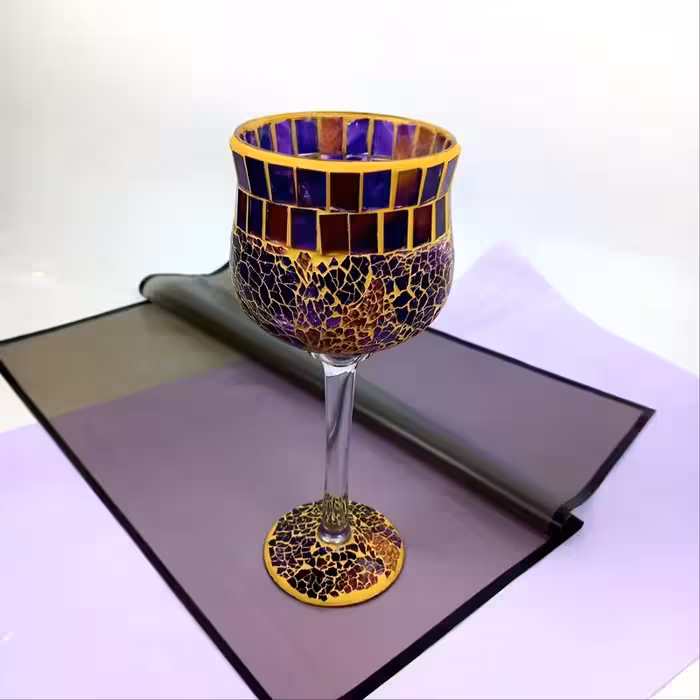 جام شیشه ای دکوری کاردست زیبای وارداتی در ارتفاع 30 سانت(عالیجناب) | amazonchi