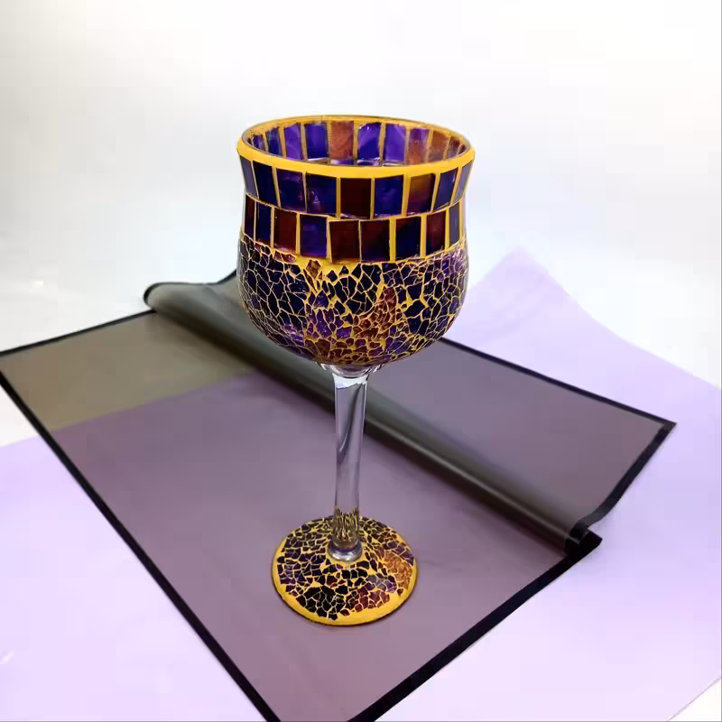 جام شیشه ای دکوری کاردست زیبای وارداتی در ارتفاع 30 سانت(عالیجناب) | amazonchi