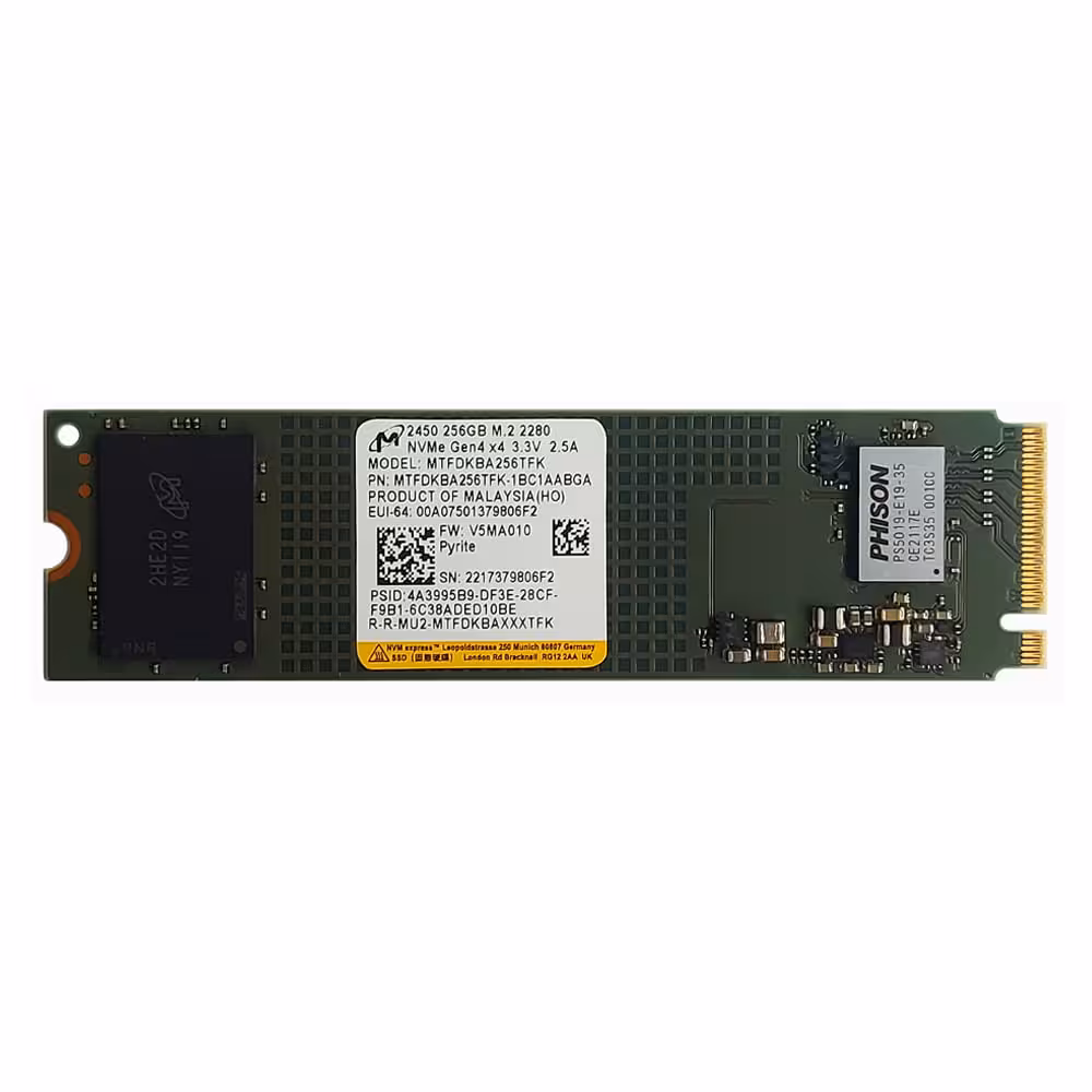 اس اس دی اینترنال میکرون M.2 2280 NVMe مدل 2450 ظرفیت 256 گیگابایت