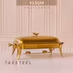 TAK STEEL تک استیل سوفله دسته لوپ  طلایی مات  مستطیل بزرگ  913GM