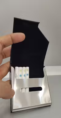 جعبه سیگار فلزی با روکش چرم مشکی