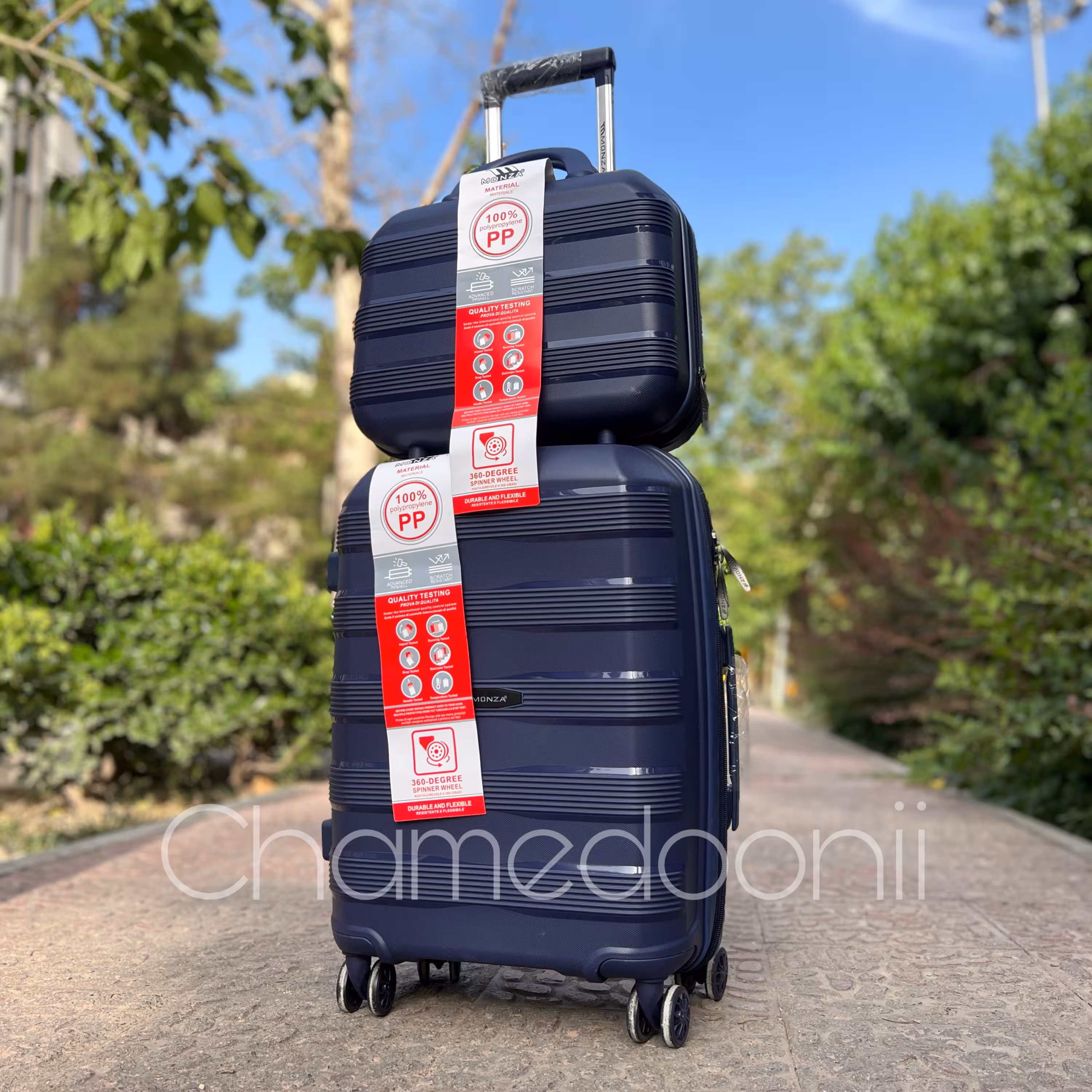 چمدان سایز کوچک و ساک دستی برند مونزا زیپ افزایش حجم