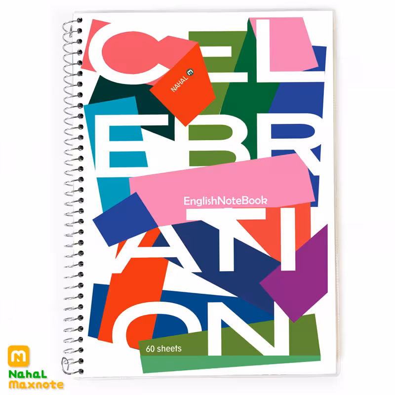 دفتر 60 برگ دو خط سیمی طلقی کد 3632.طرح 2