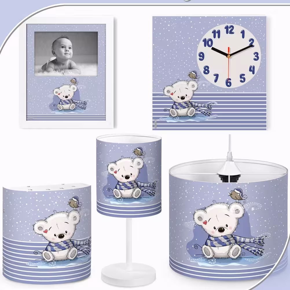 ست لوستر اتاق کودک 5 تیکه طرح خرس شال گردن کد 2084