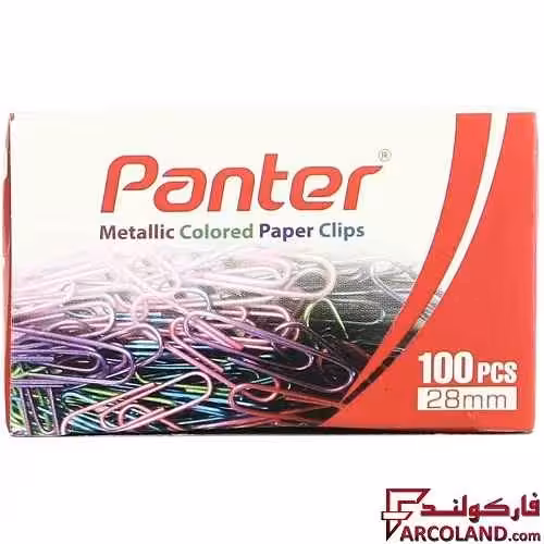 گیره کاغذ رنگی پنتر مدل متالیک کد PC103 بسته 100 عددی