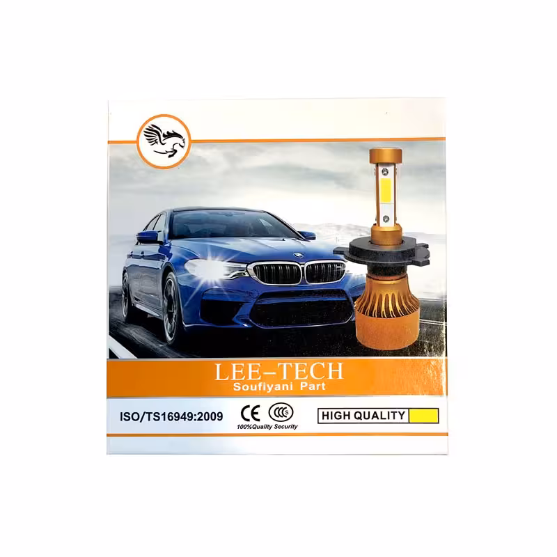 لامپ هدلایت دو رنگ زرد و سفید لیتک پایه Lee-Tech H4