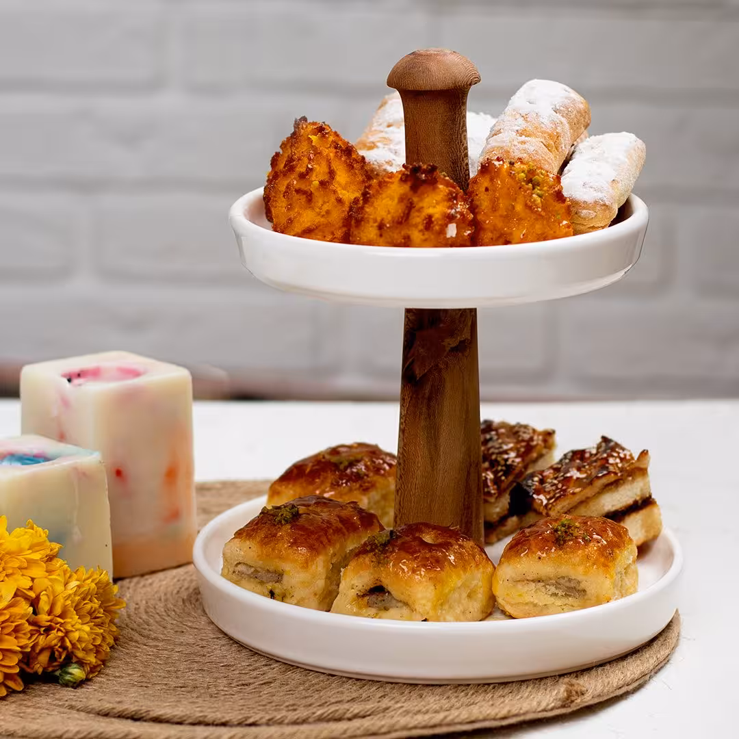 استند سرامیکی دو طبقه پذیرایی