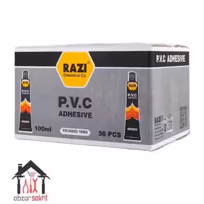 چسب پی وی سی pvc رازی 100 سی سی کارتن 36 عددی