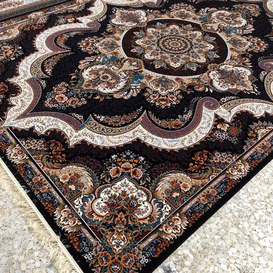 فرش 700 شانه اصل نقشه شهیاد سرمه ای 6 متری تراکم 2550 