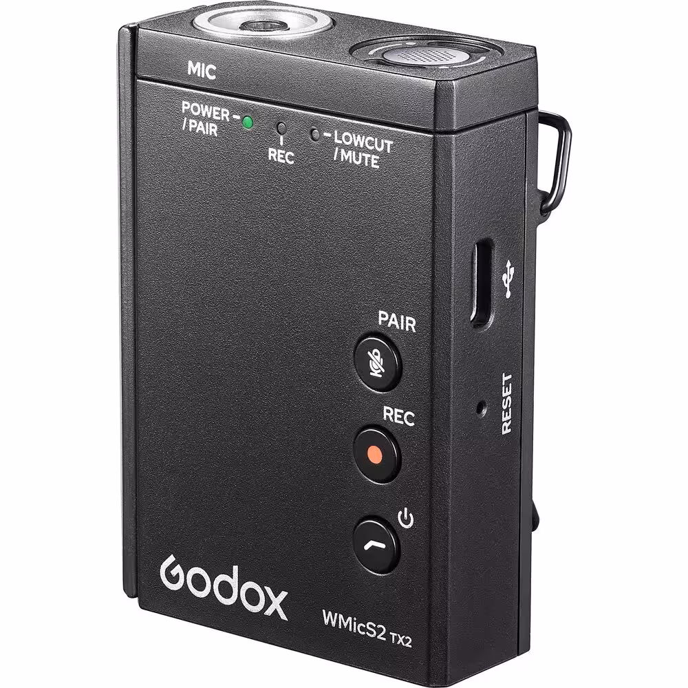 میکروفون بی‌سیم یقه‌ای گودکس GODOX UHF Wireless Microphone System WMicS2 Kit 2