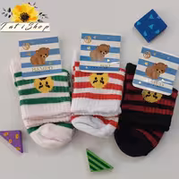 جوراب بچگانه جوراب اسپرت مناسب دختر و پسر جوراب نیم ساق طرح ایموجی رینگی