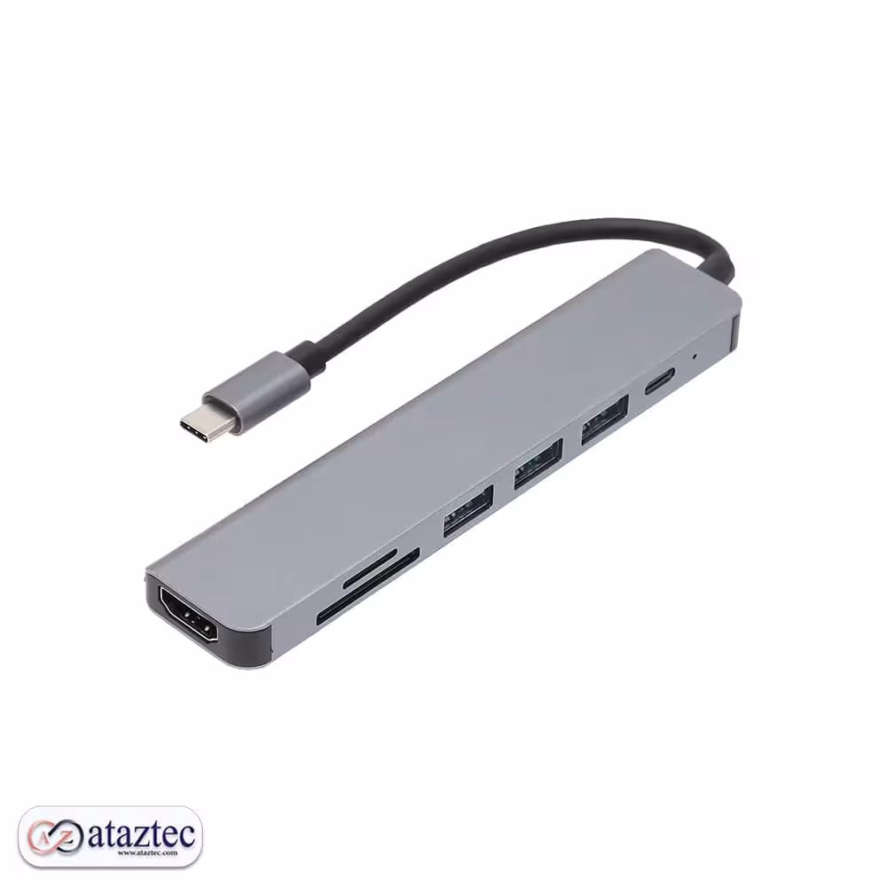 هاب و تبدیل 7 پورت مدل YG-2120 | پشتیبانی از USB-C و HDMI 4K