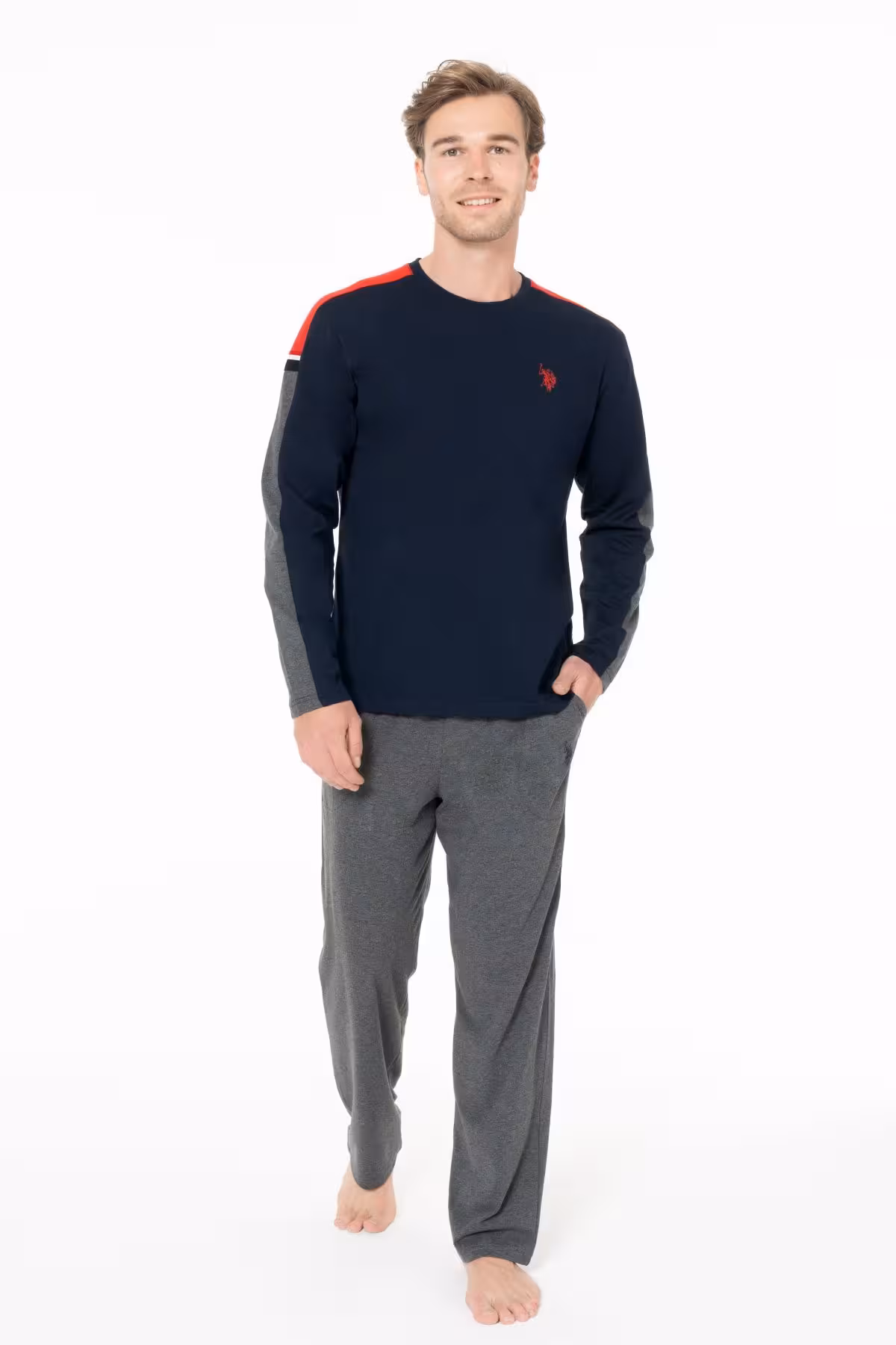 ست پیژامه مردانه U.S POLO ASSN. لباس خواب آستین بلند تنظیم شده U.S. Polo Assn.
