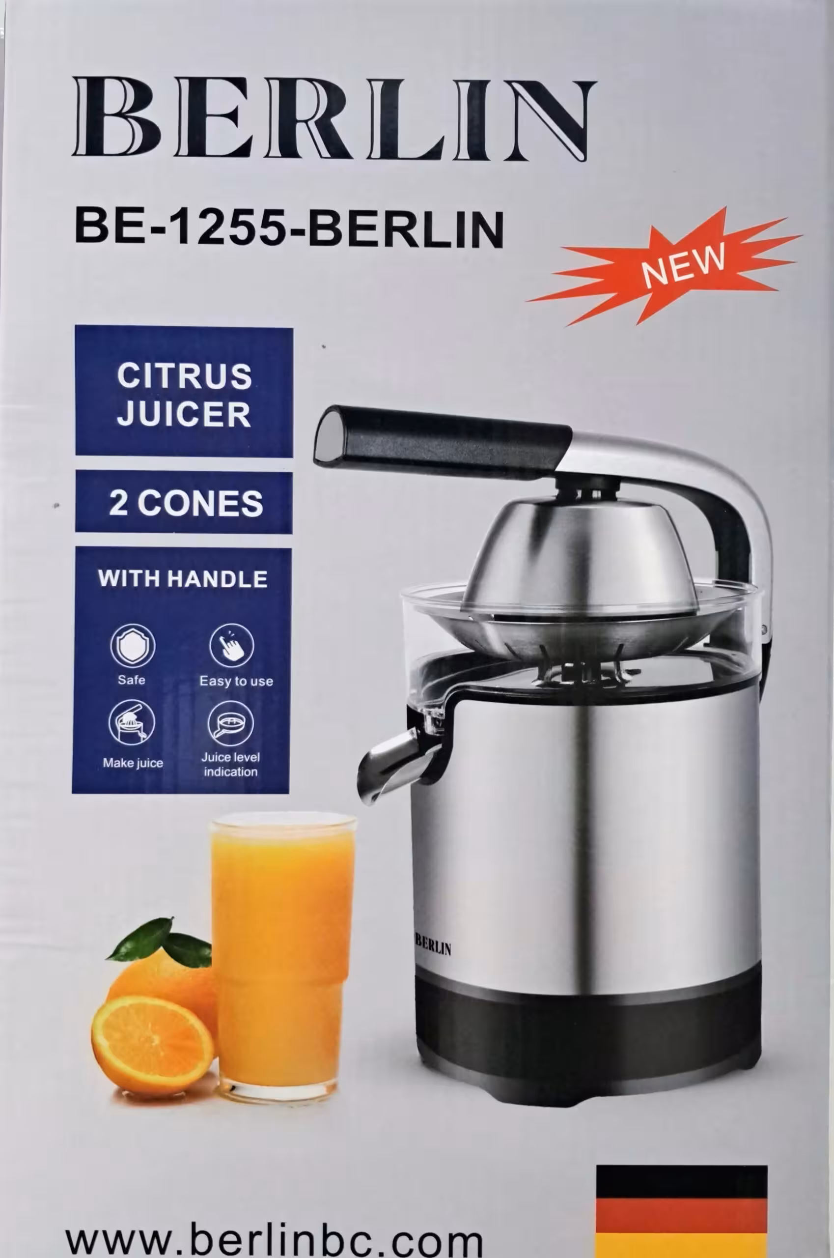 آب پرتغال گیری اهرمی برلین مدل 1255 استیل مشکی