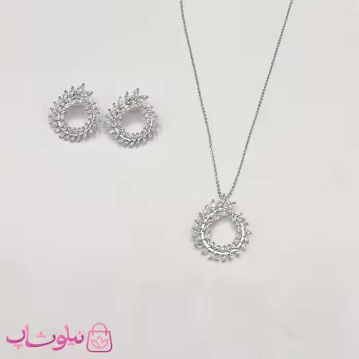 نیم ست زنانه YSX طرح گندم نگین سفید کد 299