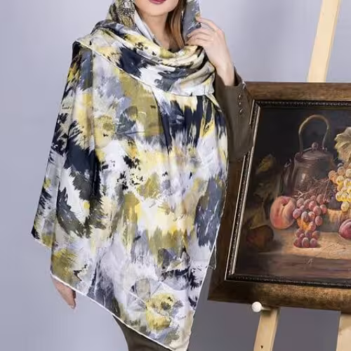 روسری طوسی زرد4