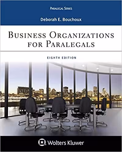 خرید و دانلود نسخه کامل کتاب Business Organizations for Paralegal (8th Edition) [2019] -   pdf