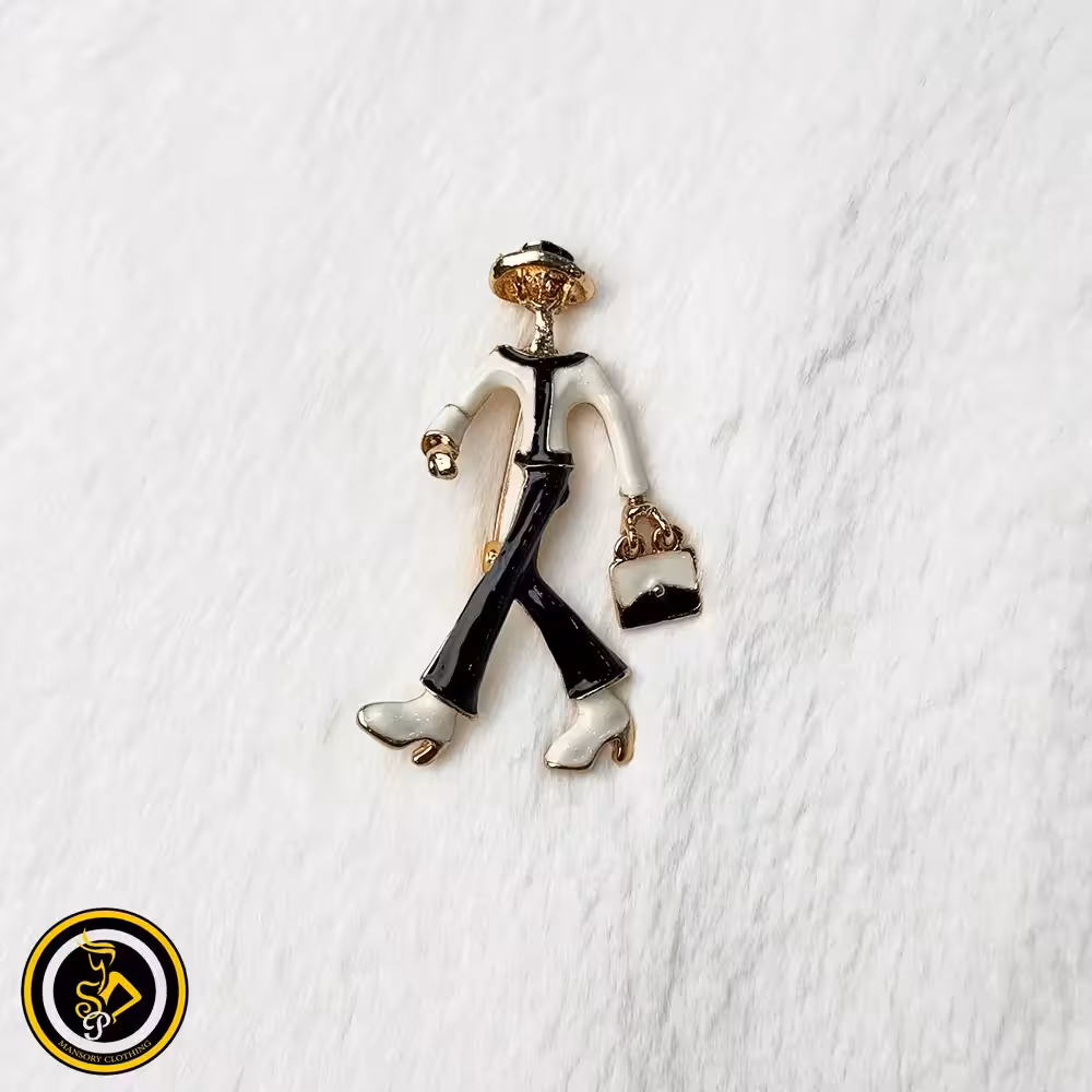 گل سینه طرح بانوی جذاب