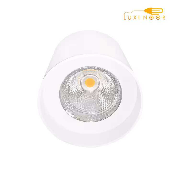 چراغ هالوژنی سقفی روکار LED استوانهای فلزی پرنور مدرن لوکس نمایشگاهی بدنه سفید ضد آب 30 وات FEC کد 530
