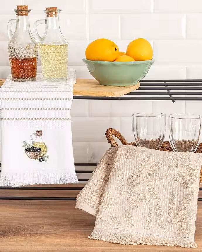 ست حوله آشپزخانه مادام کوکو طرح Bonnie بسته 2 عددی