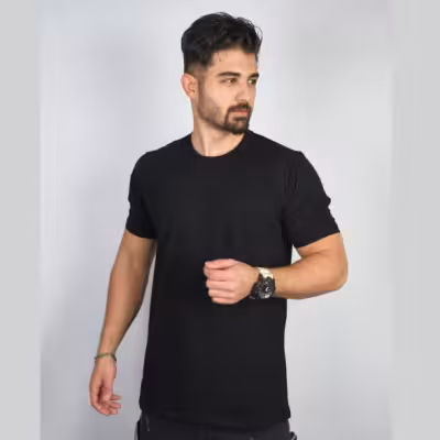 تیشرت مردانه ساده رنگ مشکی