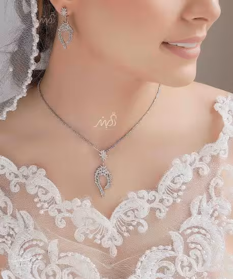 💍نیم ست جواهری خاص و زیبا نقره عیار 925 (آویز و گوشواره)(N_4068)‌‌‌‌‌‌ ‌