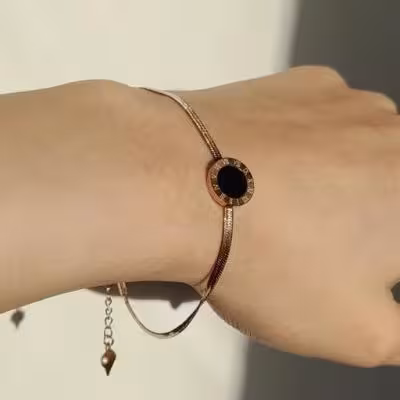 دستبند ماری بولگاری استیل رزگلد