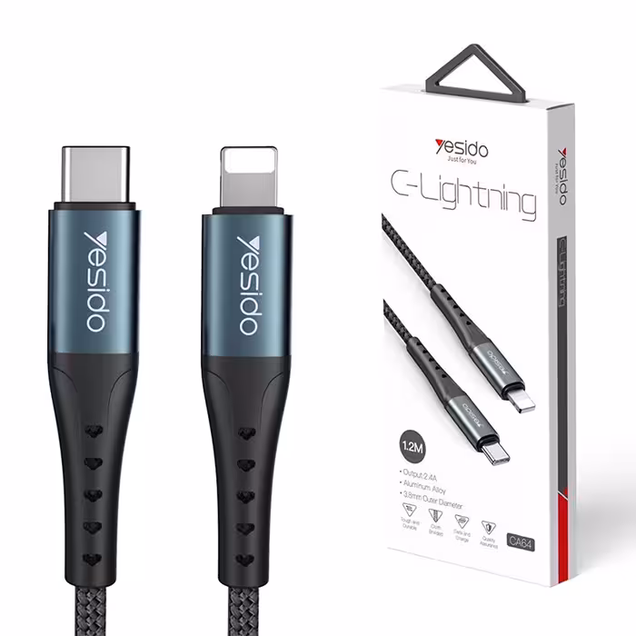 کابل Type-Cبه لایتنینگ یسیدو YESIDO CA64 طول 1.2متر