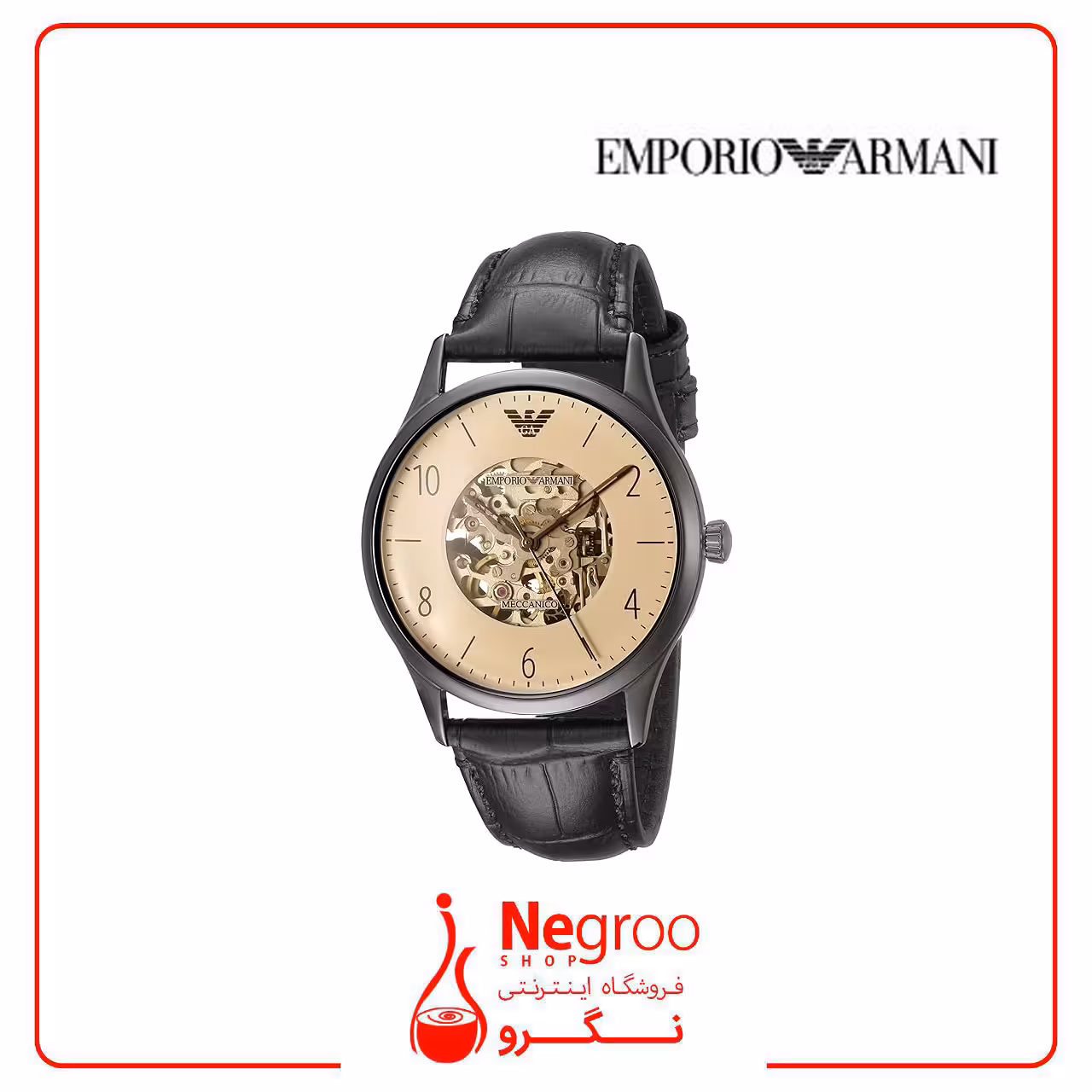 ساعت چرمی مشکی لباس مردانه Emporio Armani مدل AR1923
