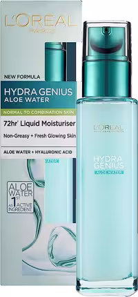 سرم آبرسان لورآل پوست چرب تا مختلط تا مختلط مدل LOREAL HYDRA GENIUS ALOE VERA WATER