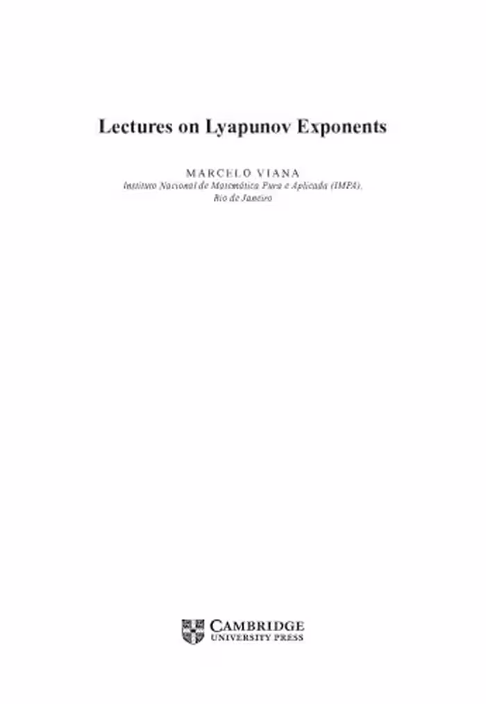 خرید و دانلود نسخه کامل کتاب Lectures on Lyapunov Exponents
