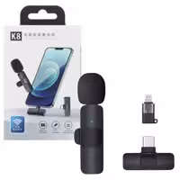 میکروفن یقه ای بیسیم شارژی Type-c ، Lightning K8