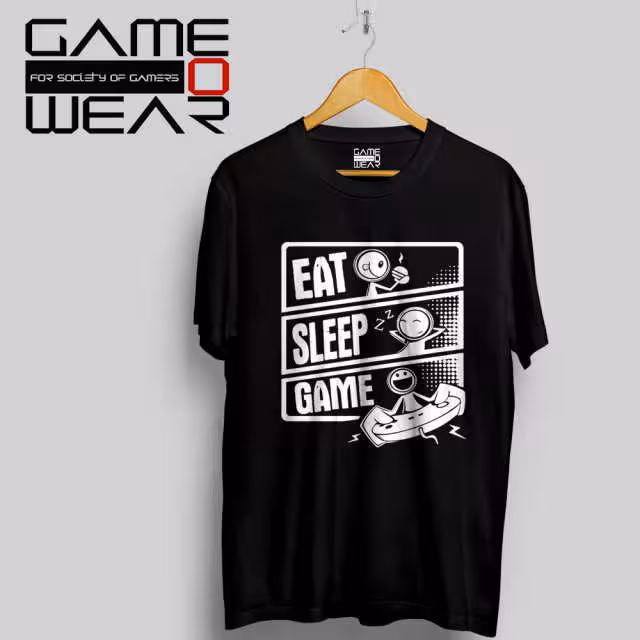 تی شرت گیمر-EAT SLEEP GAME
