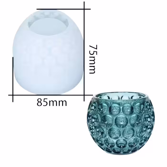 قالب سیلیکونی واداتی کاپ حفره دار قطر 8 ارتفاع 7 سانت